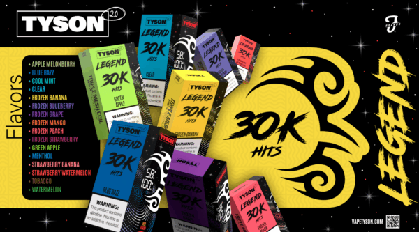 TYSON LEGEND 30K Disposable Vapes (5 Pack)